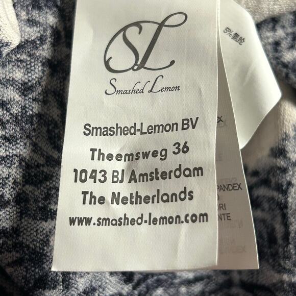 Smashed Lemon Women's Black Polka Dot Tie Waist 3/4 Sleeve Fit and Flare Dress 8 - Picture 9 of 9